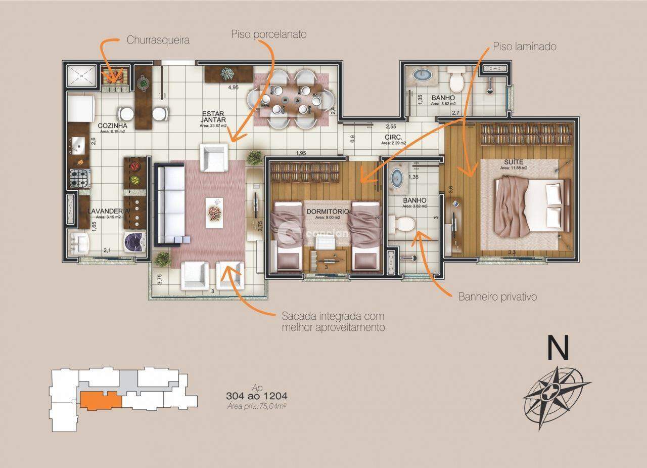 Apartamento para aluguel no Nossa Senhora das Dores: 
