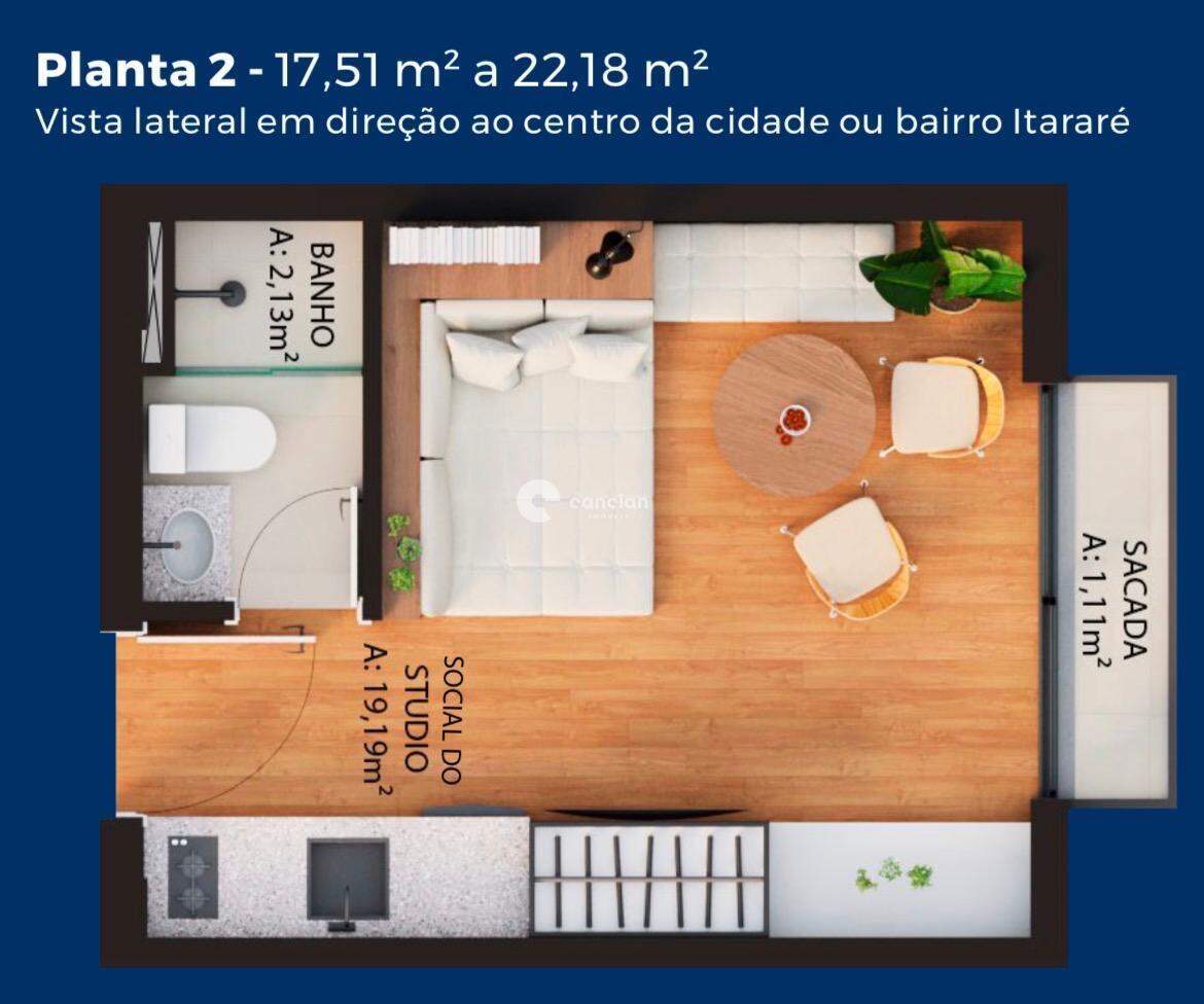 Studio à venda no Centro: 