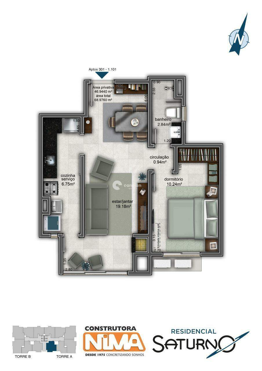 Apartamento à venda no Nossa Senhora do Rosário: 