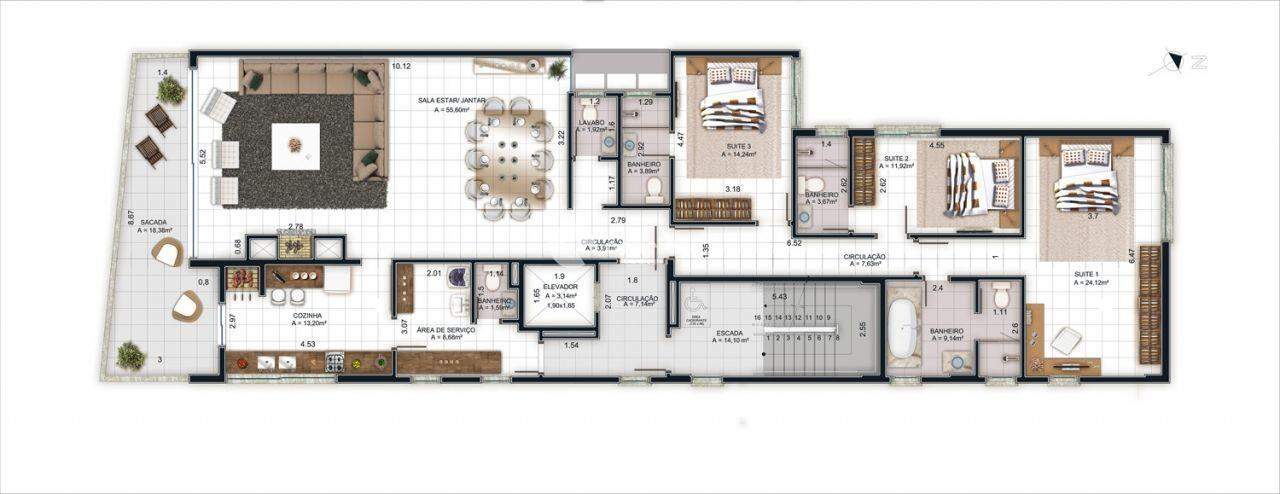 Apartamento à venda no Centro: 