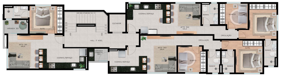 Apartamento com 2 quartos à venda no bairro Serra em Belo Horizonte