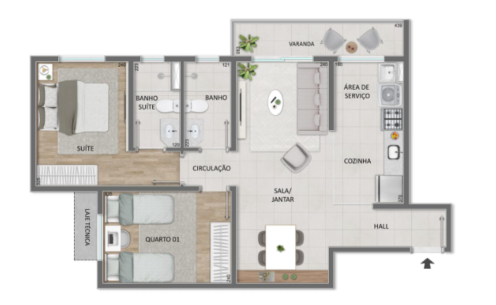 Apartamento com 2 quartos à venda no bairro Jaraguá em Belo Horizonte