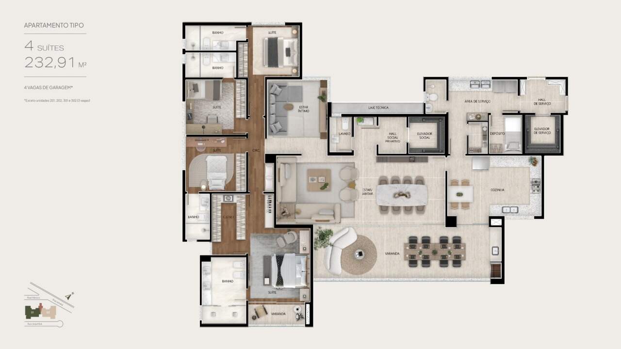 Apartamento com 4 quartos à venda no bairro Vale Do Sereno em Nova Lima