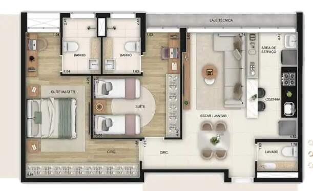 Apartamento, 2 quartos, 77 m² - Foto 12