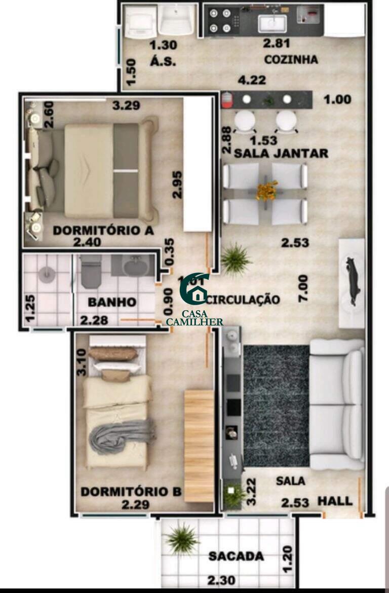 Apartamento à venda no Residencial Portal da Mantiqueira: 