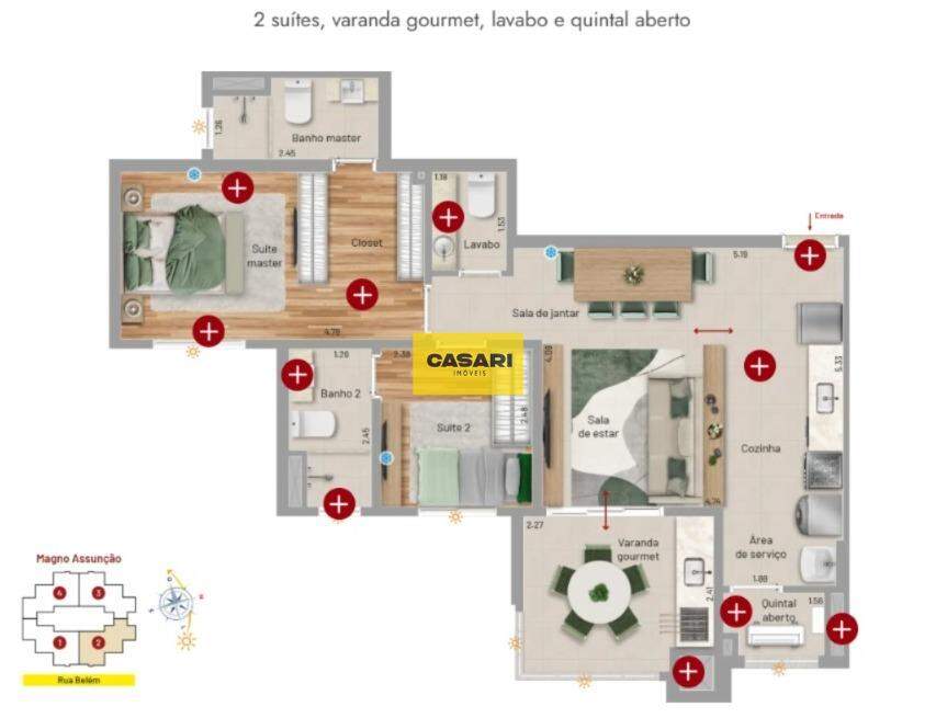 Apartamento para à venda no bairro Vila Assunção, Santo André - Casari Imóveis: 