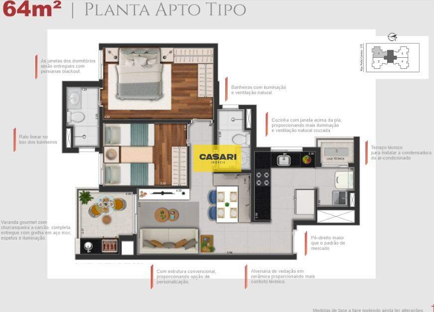 Apartamento para à venda no bairro Campestre, Santo André - Casari Imóveis: 