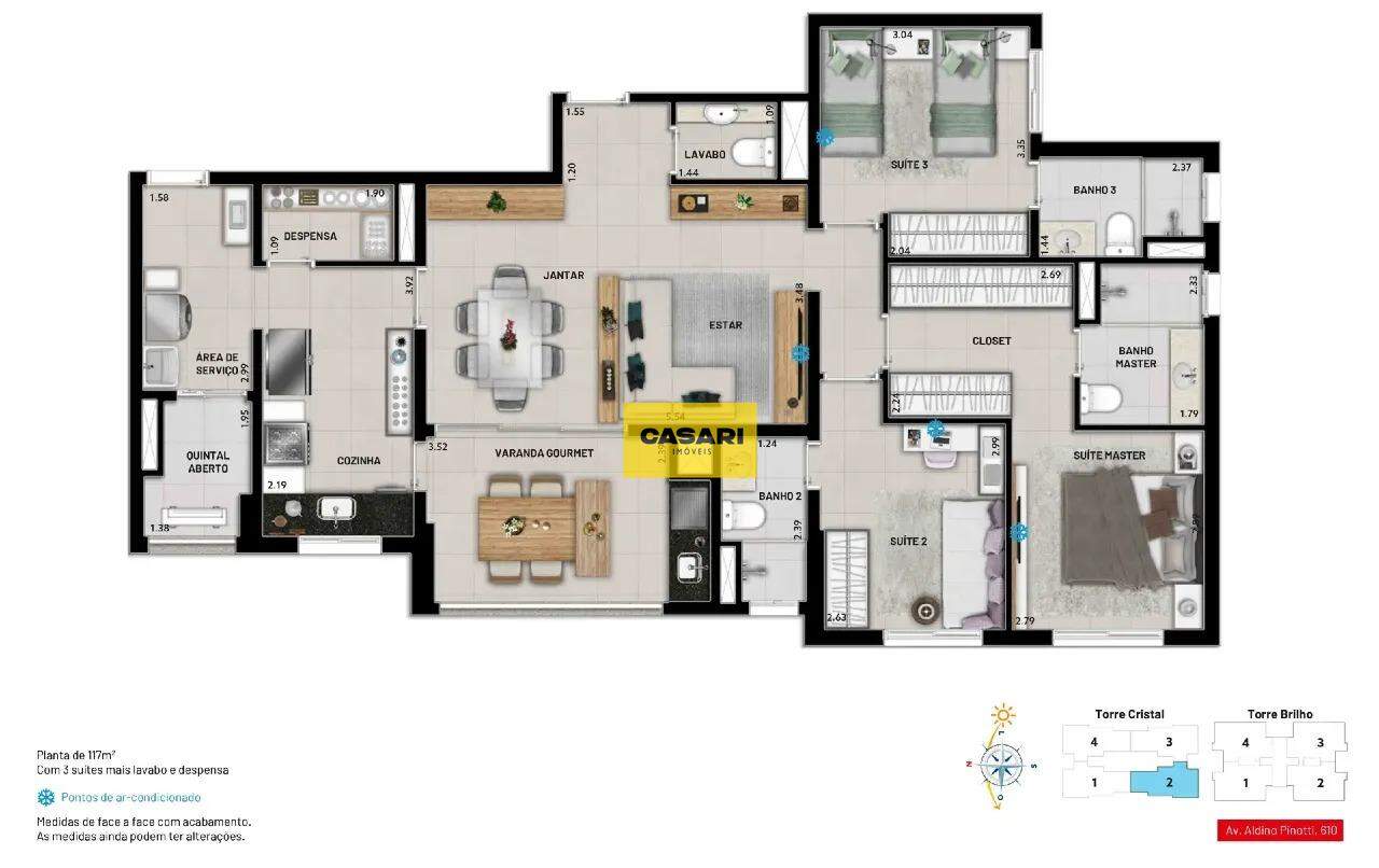 Apartamento para à venda no bairro Centro, São Bernardo do Campo - Casari Imóveis: 
