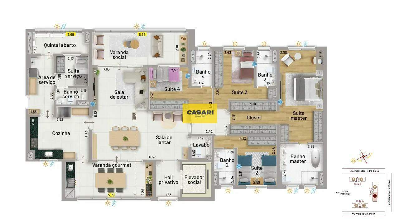 Apartamento para à venda no bairro Nova Petrópolis, São Bernardo do Campo - Casari Imóveis: 
