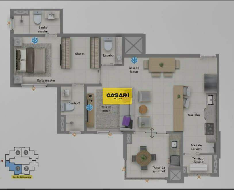 Apartamento para à venda no bairro Vila Guiomar, Santo André - Casari Imóveis: 