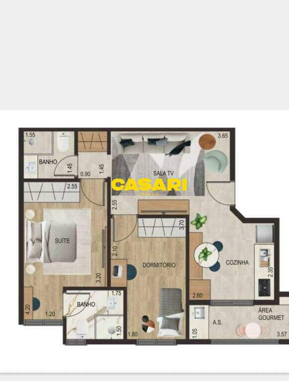 Apartamento para à venda no bairro Assunção, São Bernardo do Campo - Casari Imóveis: 