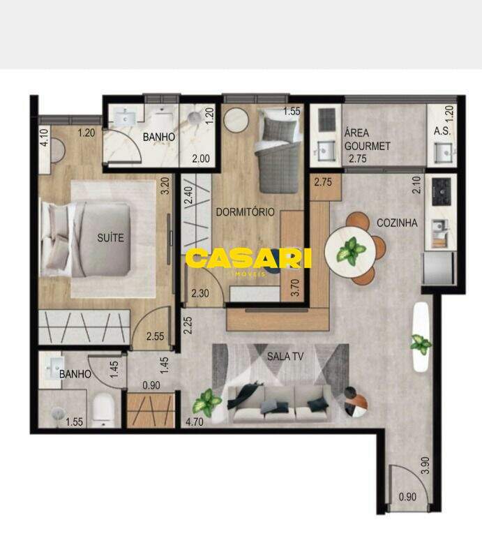 Apartamento para à venda no bairro Assunção, São Bernardo do Campo - Casari Imóveis: 