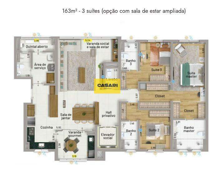 Apartamento para à venda no bairro Nova Petrópolis, São Bernardo do Campo - Casari Imóveis: 