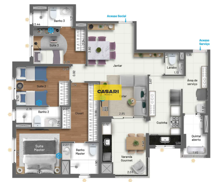 Apartamento para à venda no bairro Jardim do Mar, São Bernardo do Campo - Casari Imóveis: 