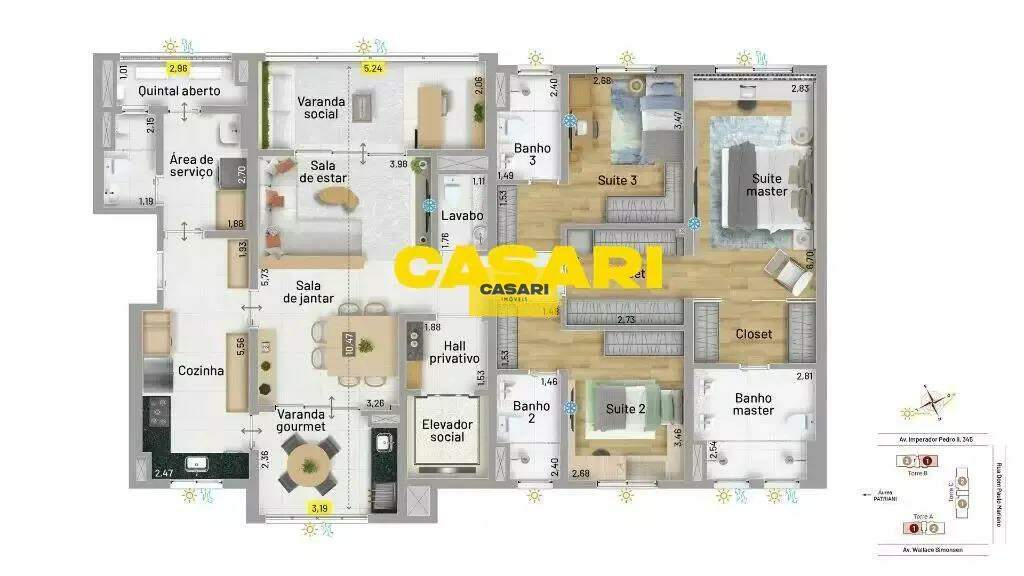 Apartamento para à venda no bairro Nova Petrópolis, São Bernardo do Campo - Casari Imóveis: 