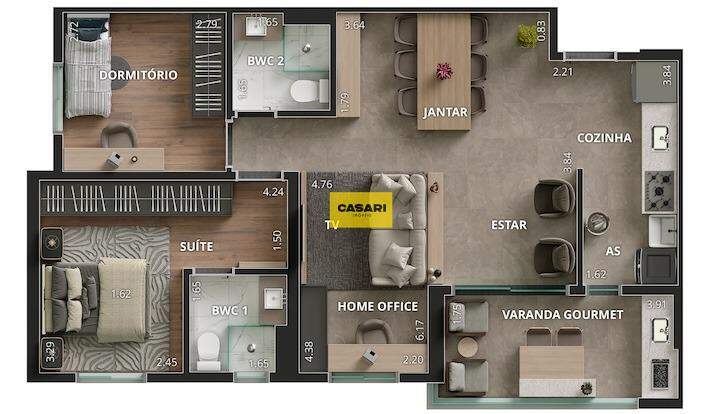 Apartamento para à venda no bairro Centro, São Bernardo do Campo - Casari Imóveis: 