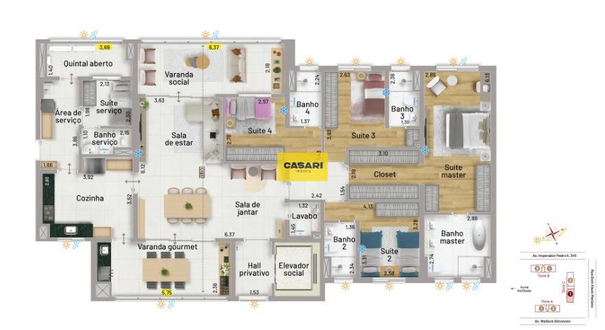 Apartamento à venda no bairro Nova Petrópolis, São Bernardo do Campo - Casari Imóveis: 