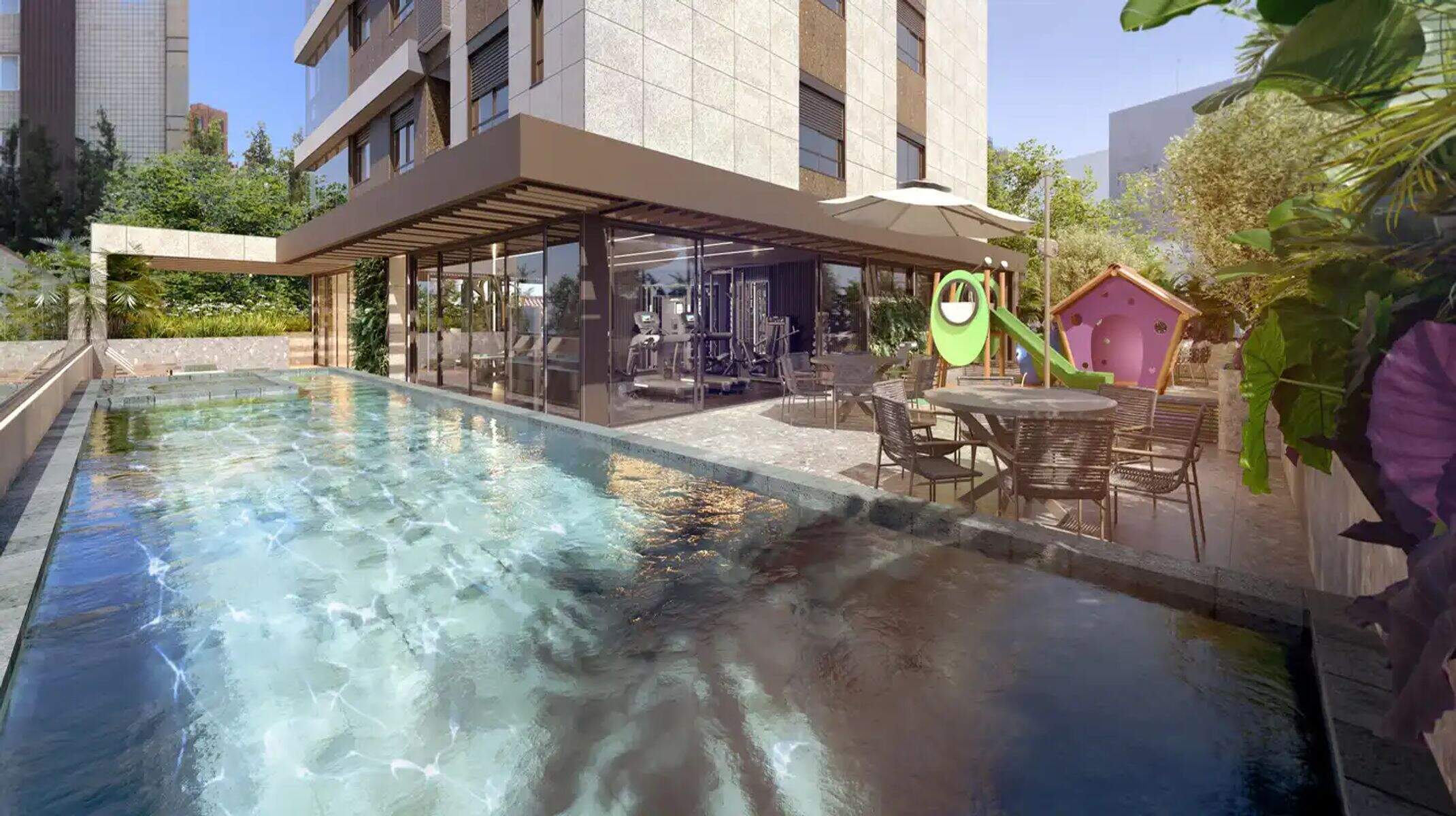 Apartamento à venda no Lourdes: Piscina com deck
