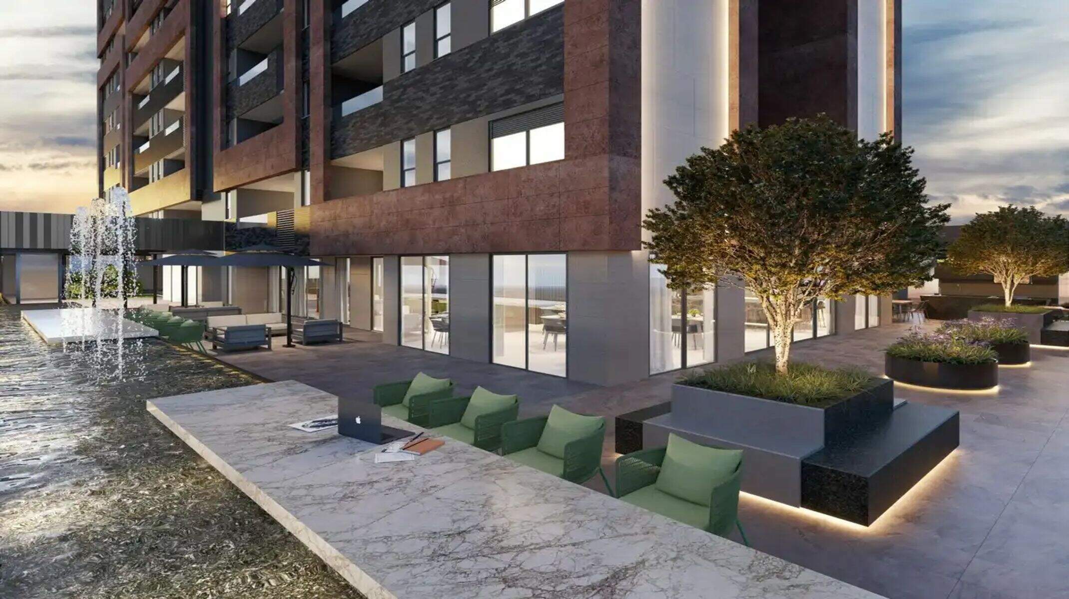 Apartamento à venda no Vale do Sereno: Áreas comuns com paisagismo