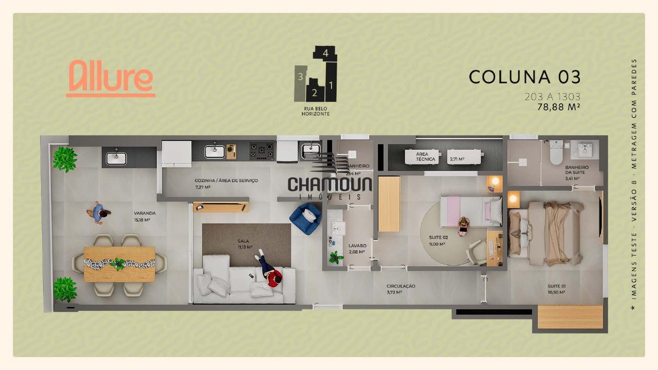 Apartamento à venda no Praia do Morro: Lançamento 02 quartos com até 02 Suítes canadense. Guarapari ES