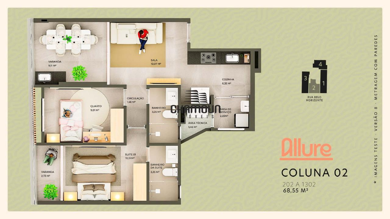 Apartamento à venda no Praia do Morro: Lançamento 02 quartos com até 02 Suítes canadense. Guarapari ES