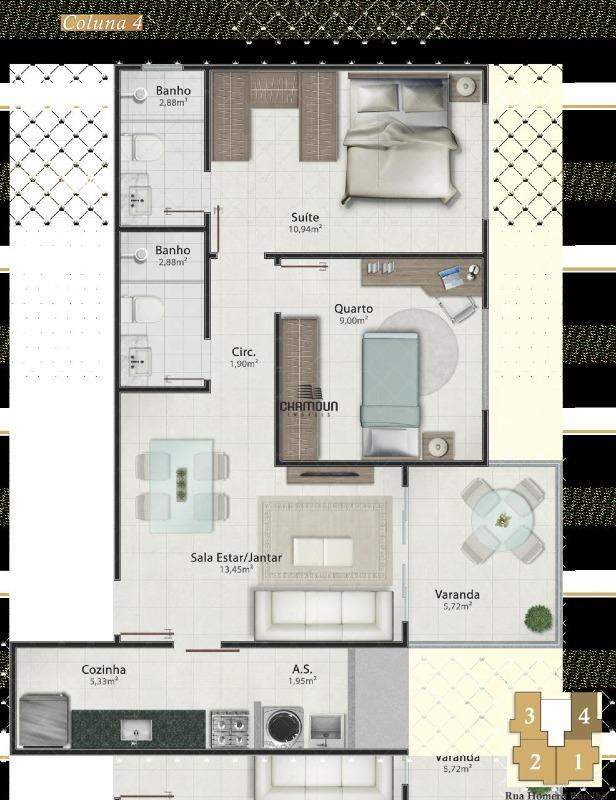 Apartamento à venda no Praia da Costa: 2 quartos, 1 suíte, Praia da Costa - Vila Velha - ES