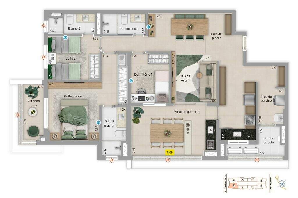 Apartamento à venda no Embaré: 