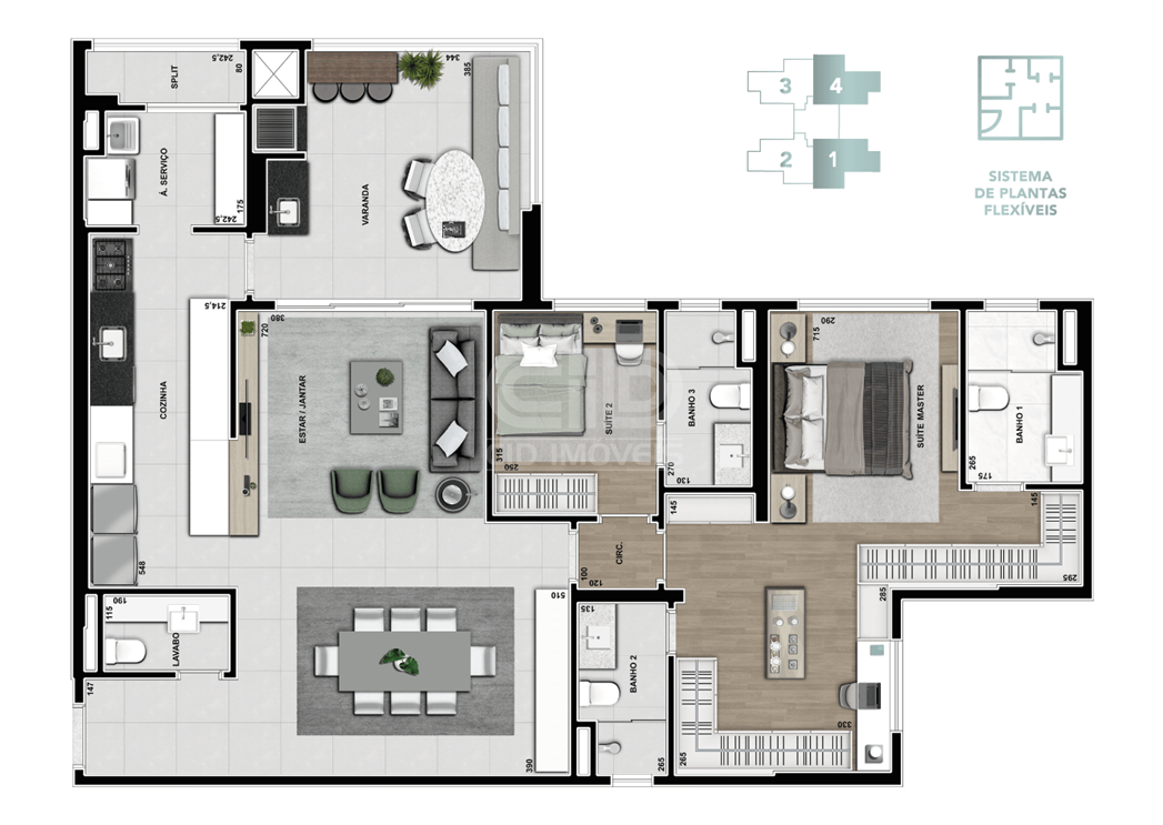 Apartamento à venda com 3 quartos, 139m² - Foto 3