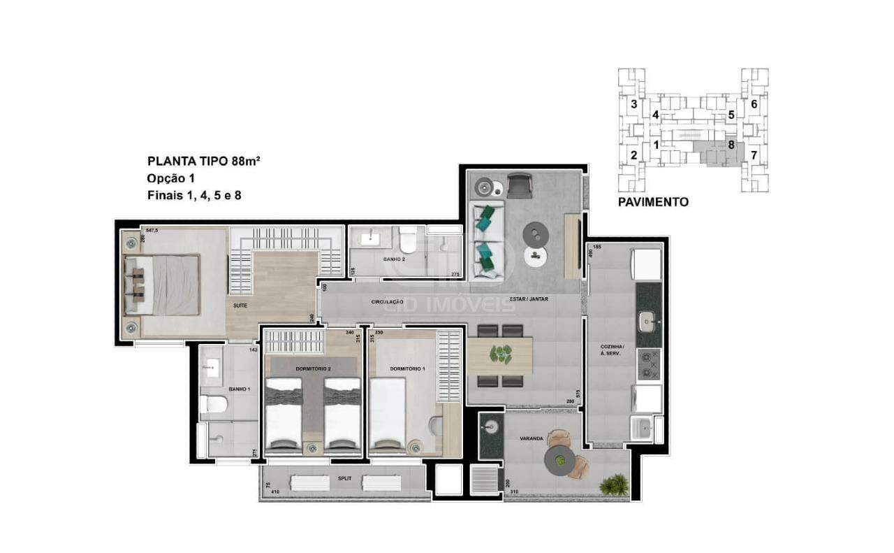 Apartamento, 3 quartos, 88 m² - Foto 2