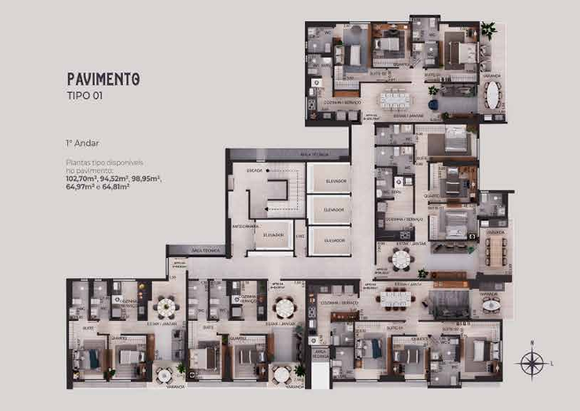 Apartamento à venda no Altiplano Cabo Branco: 