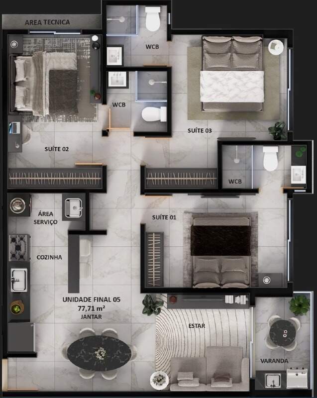 Apartamento à venda no Intermares: 