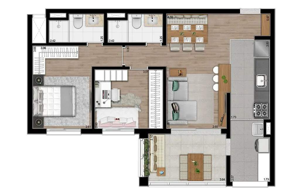 Apartamento à venda com 2 quartos, 76m² - Foto 22