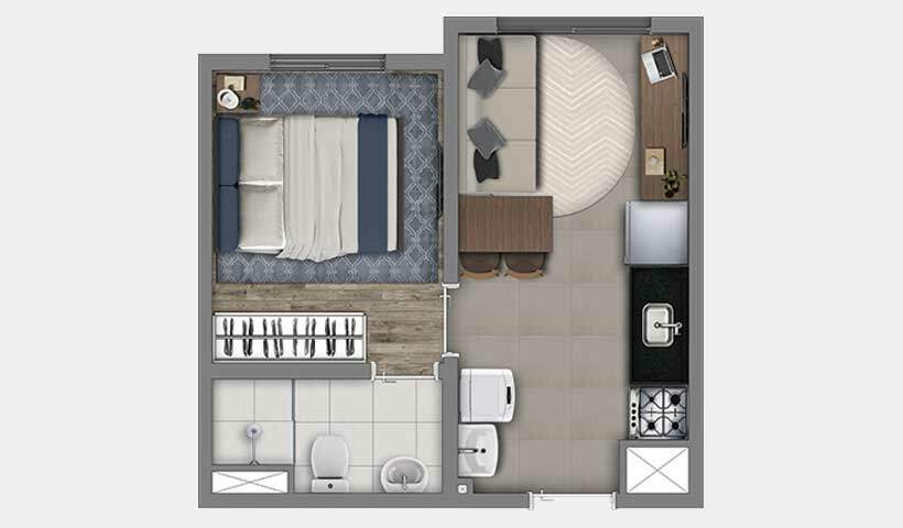 Apartamento à venda com 1 quarto, 36m² - Foto 4