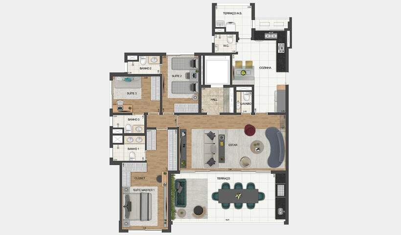 Apartamento à venda com 3 quartos, 163m² - Foto 1