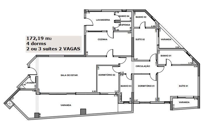 Apartamento à venda com 4 quartos, 171m² - Foto 4