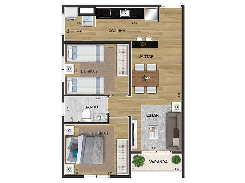 Apartamento à venda com 2 quartos, 47m² - Foto 11