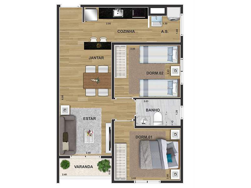 Apartamento à venda com 2 quartos, 47m² - Foto 12