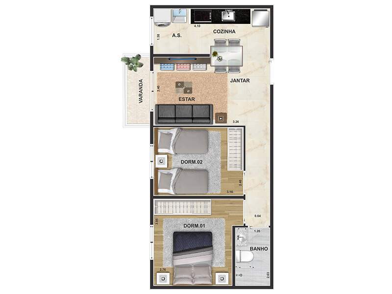 Apartamento à venda com 2 quartos, 47m² - Foto 13