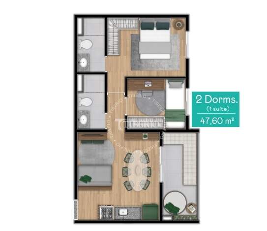 Apartamento à venda com 2 quartos, 43m² - Foto 1