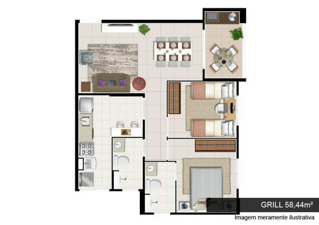 Apartamento à venda com 2 quartos, 59m² - Foto 9