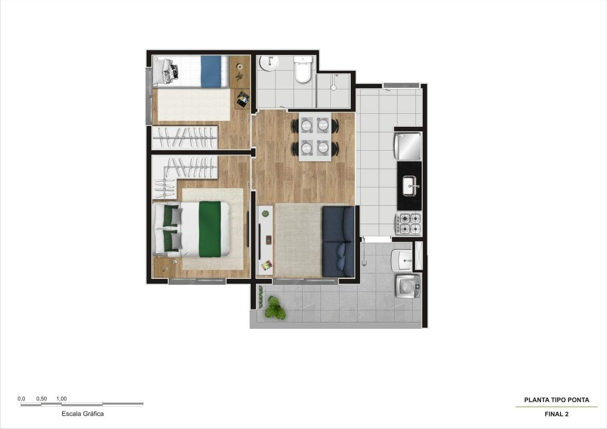 Apartamento à venda com 2 quartos, 40m² - Foto 6