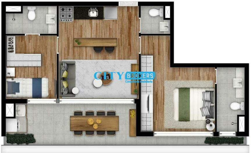 Apartamento à venda com 2 quartos, 63m² - Foto 2