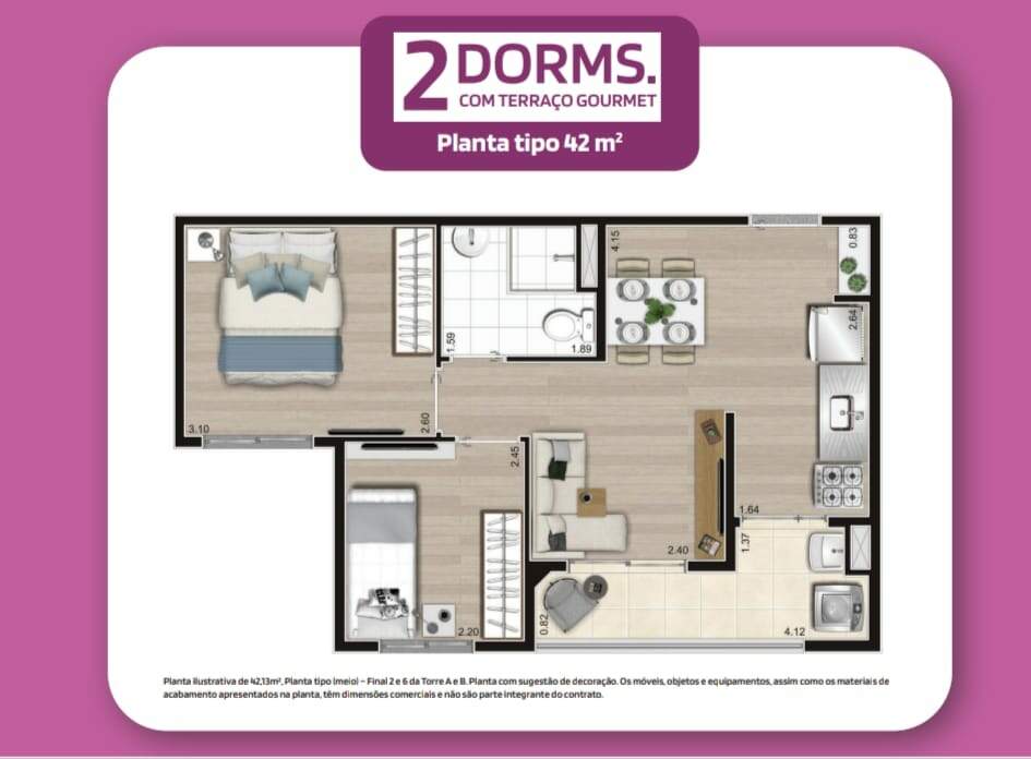 Apartamento à venda com 2 quartos, 49m² - Foto 6