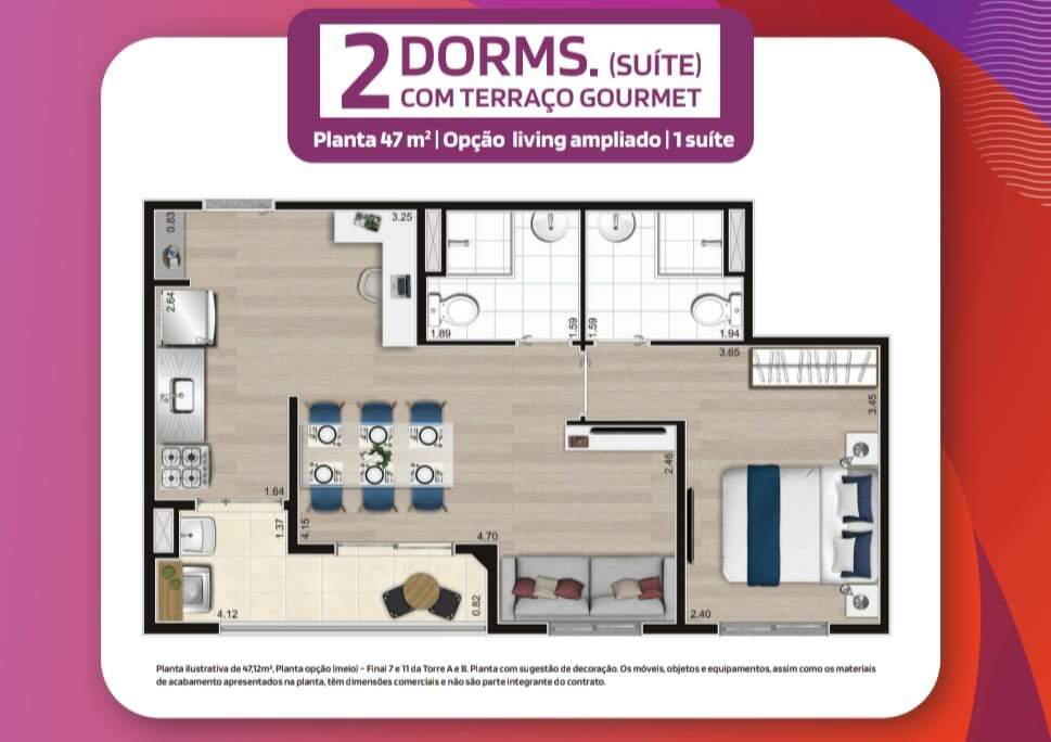 Apartamento à venda com 2 quartos, 49m² - Foto 7