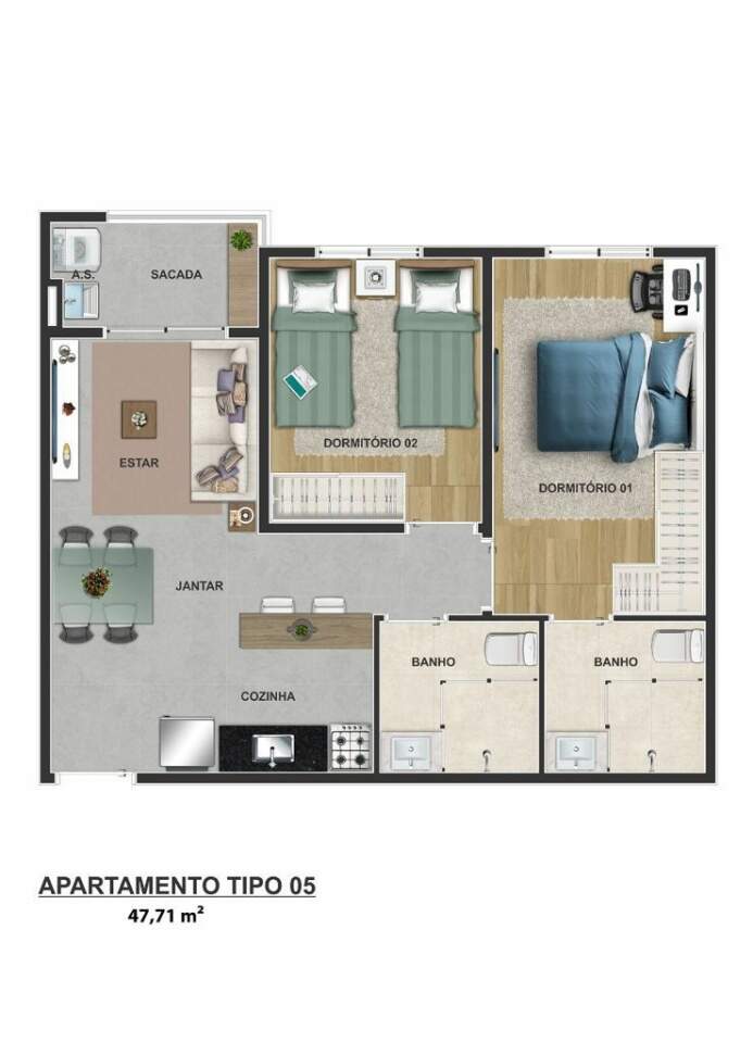 Apartamento à venda com 2 quartos, 48m² - Foto 24