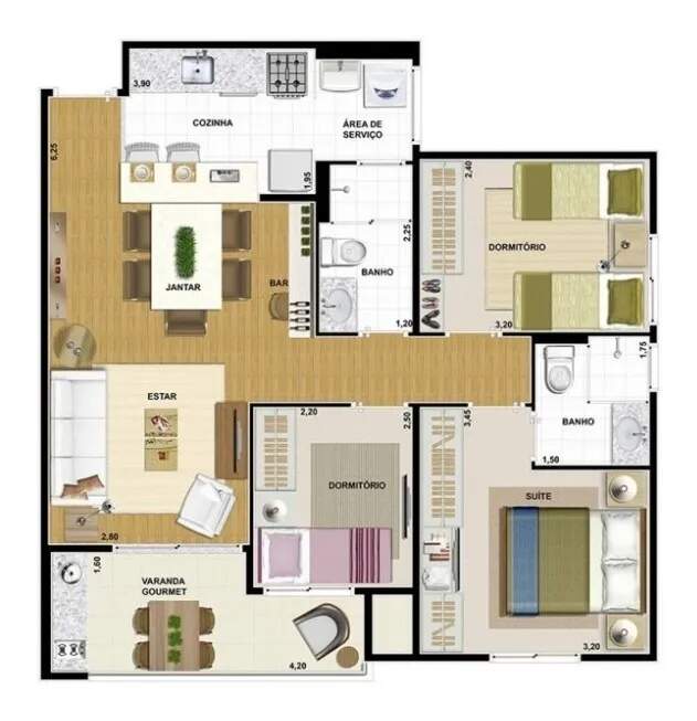 Apartamento à venda com 3 quartos, 70m² - Foto 3