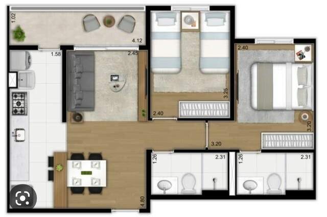 Apartamento à venda com 2 quartos, 52m² - Foto 1