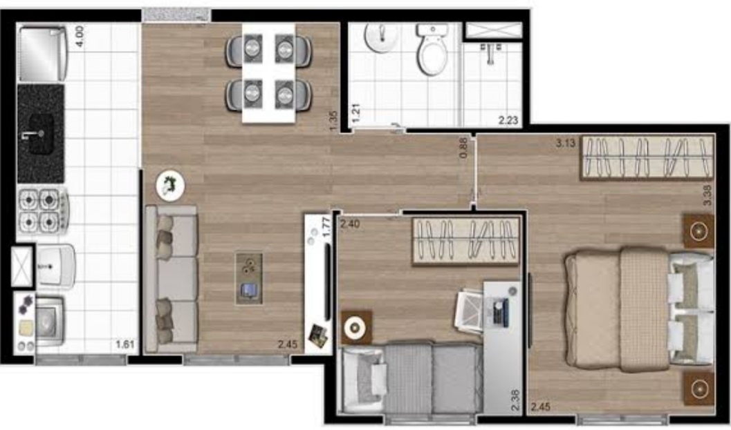 Apartamento à venda com 2 quartos, 41m² - Foto 1