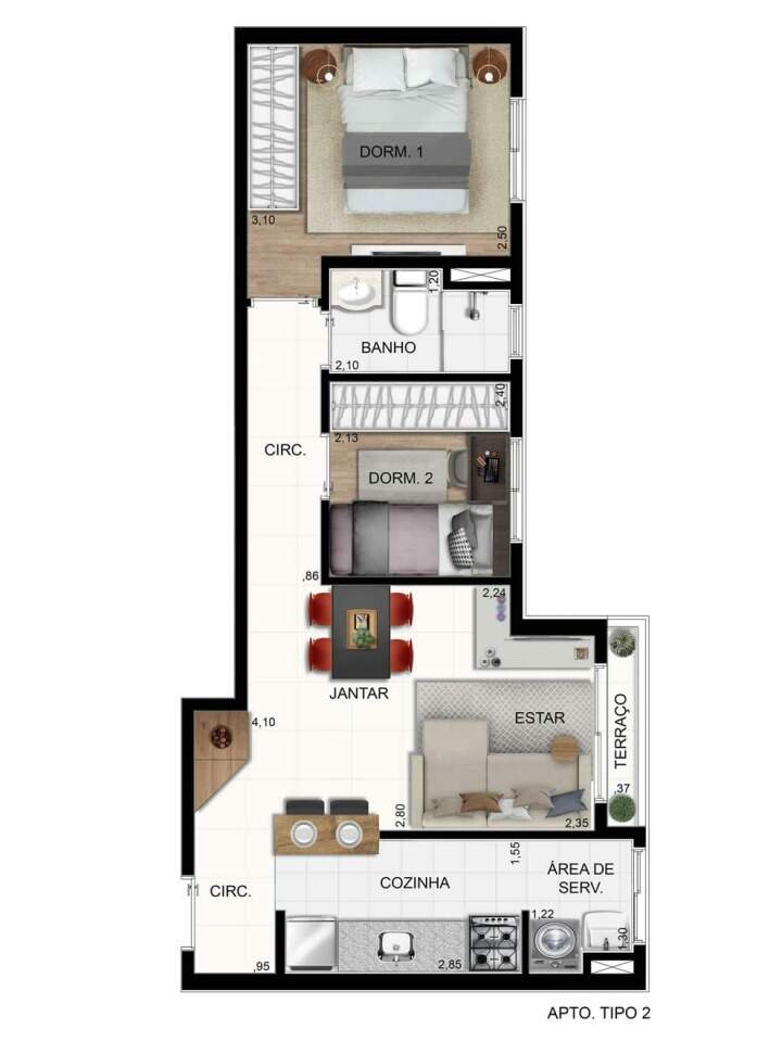 Apartamento à venda com 2 quartos, 51m² - Foto 15