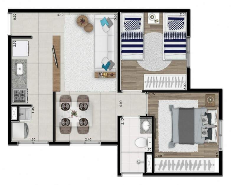 Apartamento à venda com 2 quartos, 44m² - Foto 5